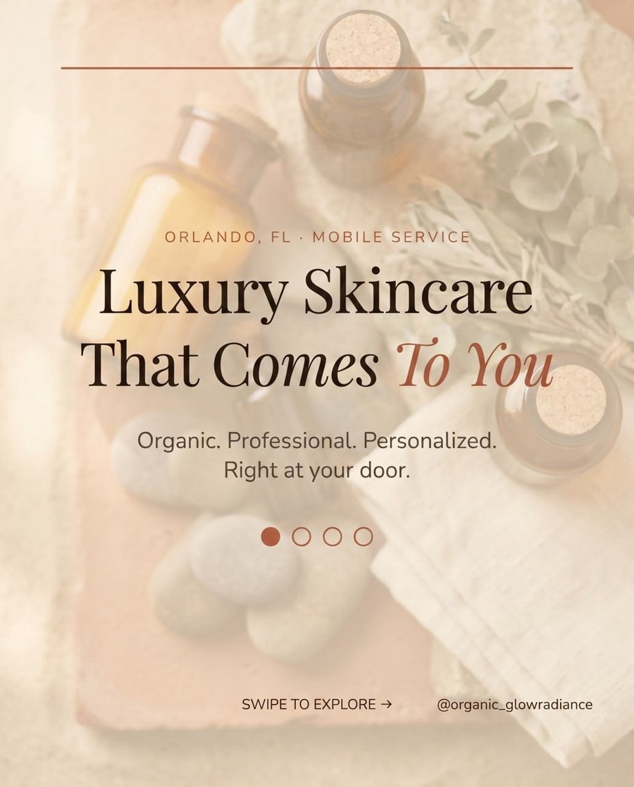 Wellness brand carousel — light botanical concept