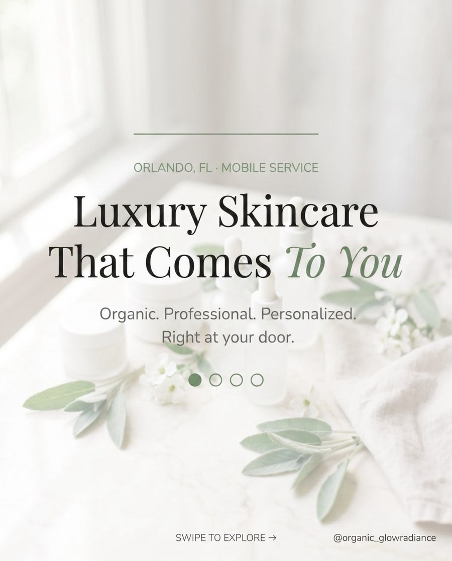Wellness brand carousel — warm earthy concept